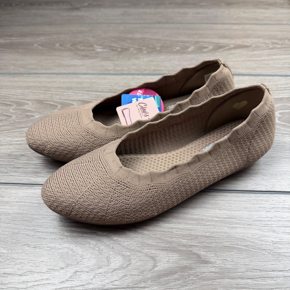 Skechers Women Cleo 2.0 Love Spell Flat Knit Skimmer Mocha Brown Size 8.5 New - Picture 3 of 8